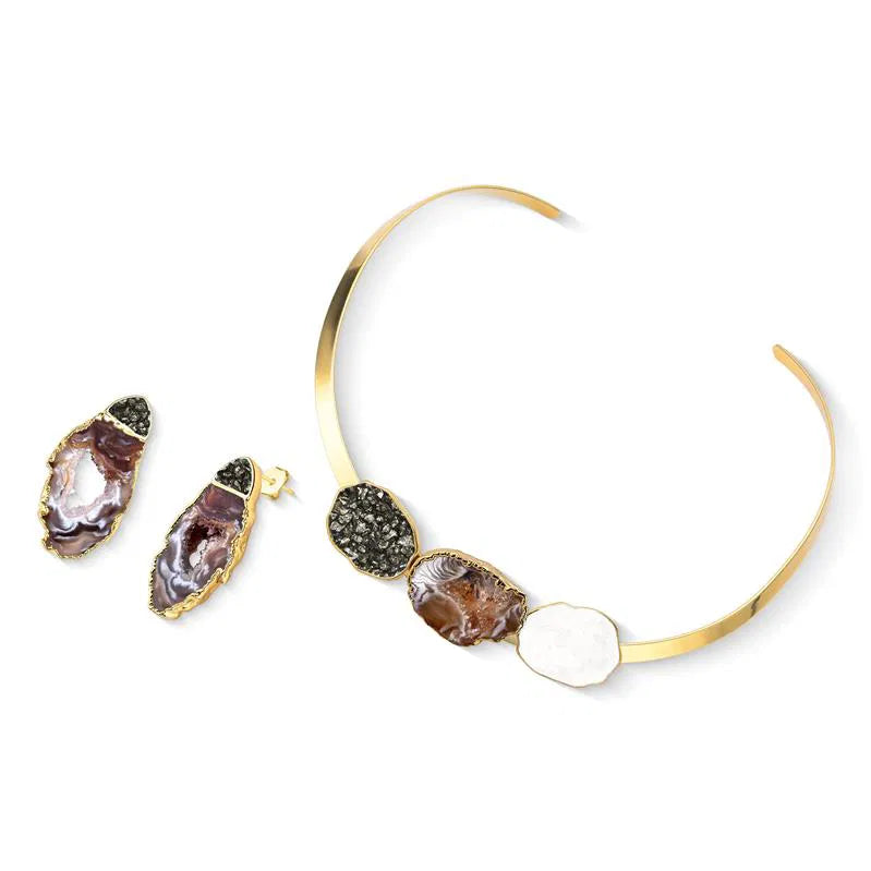 Conjunto Pirita/ Geodo Natural/ Selenita