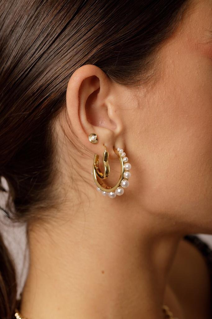 Brinco Argola com Pérolas