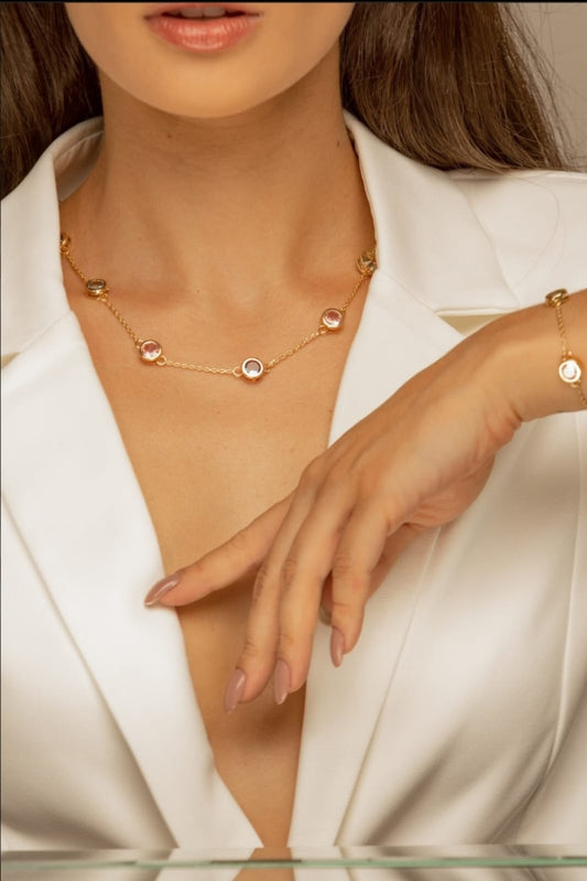 Choker Ponto de Luz Rosé