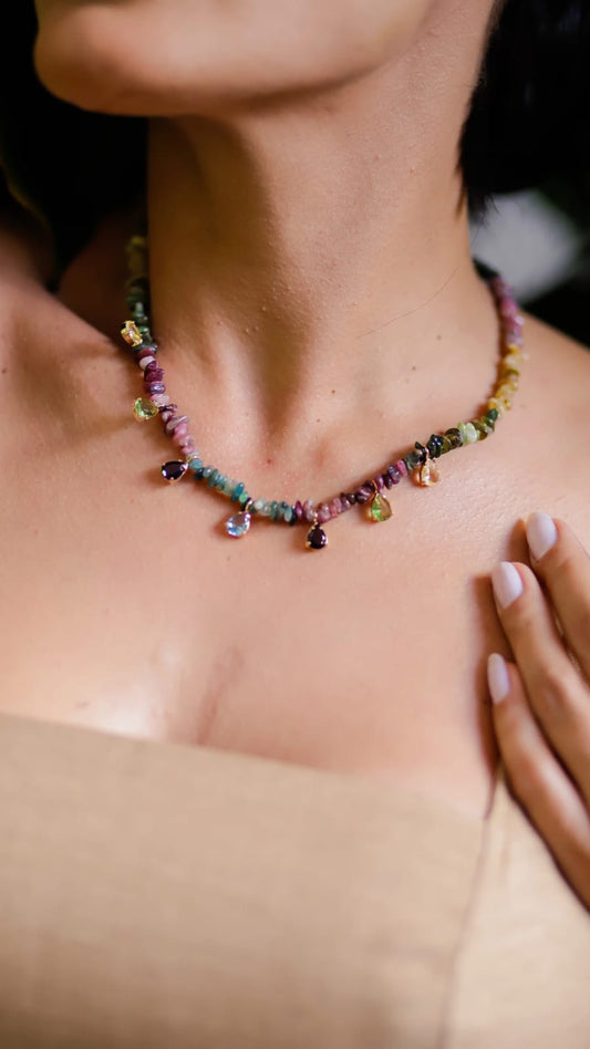 Colar Pedras Multicoloridas